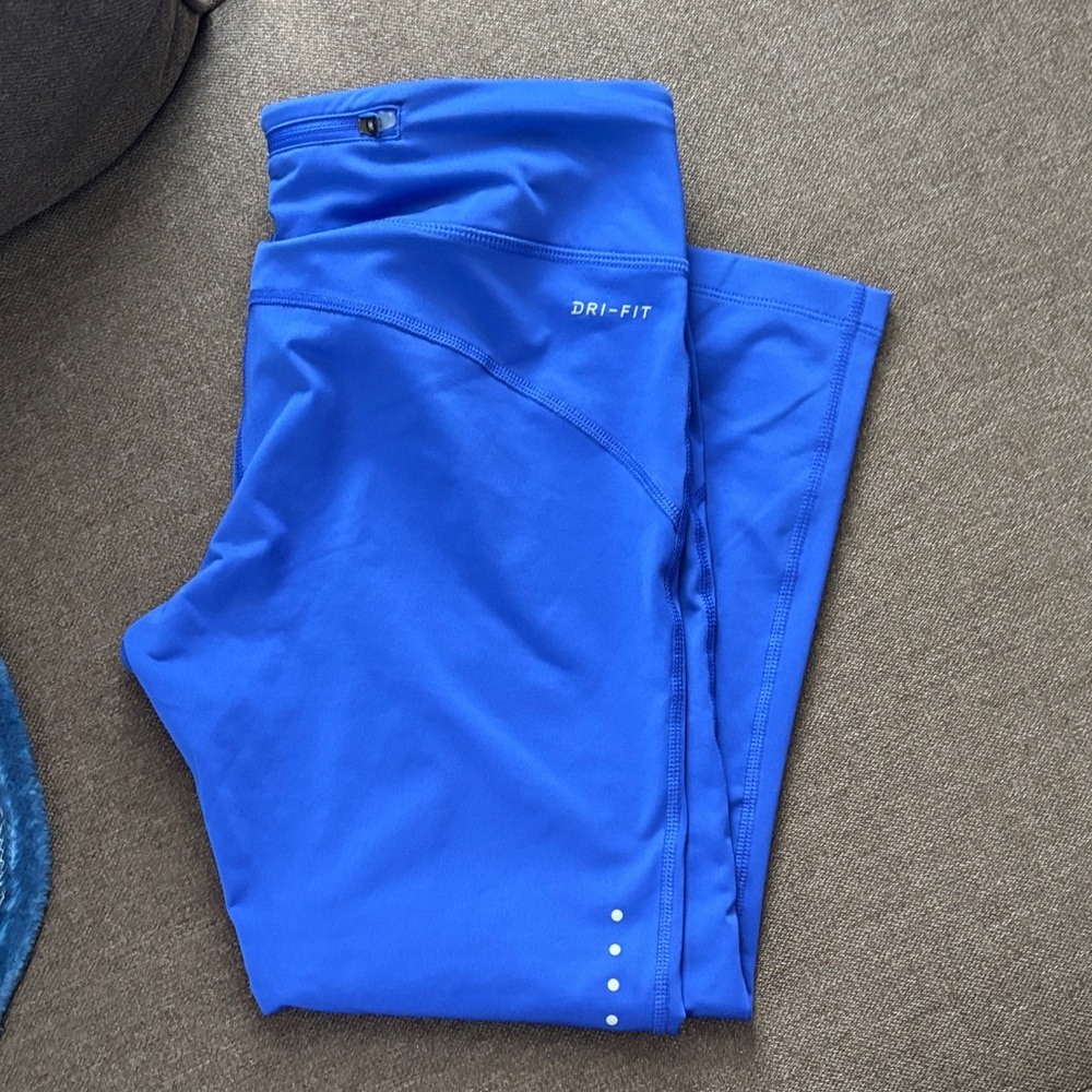 Nike Royal Blue Girls' Performance Leggings with White Swoosh - Picture 5 of 6